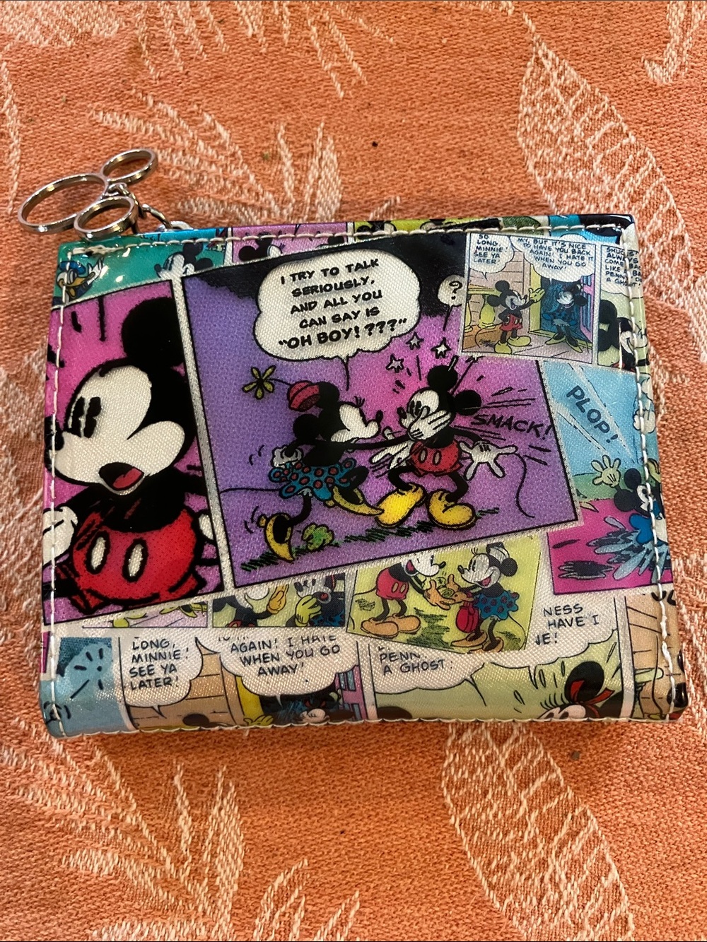 Disney Mickey Comic Wallet - Purple, Teal, Pink, Yellow